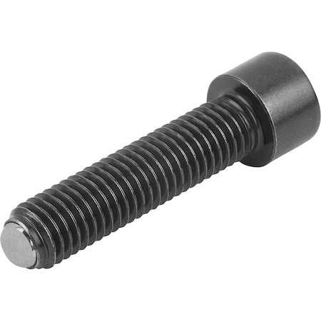 Ball-End Thrust Screw W Head, Form:B Flat Ball, M10, L=60, Carbon Steel, Comp:Ball-Bearing Steel